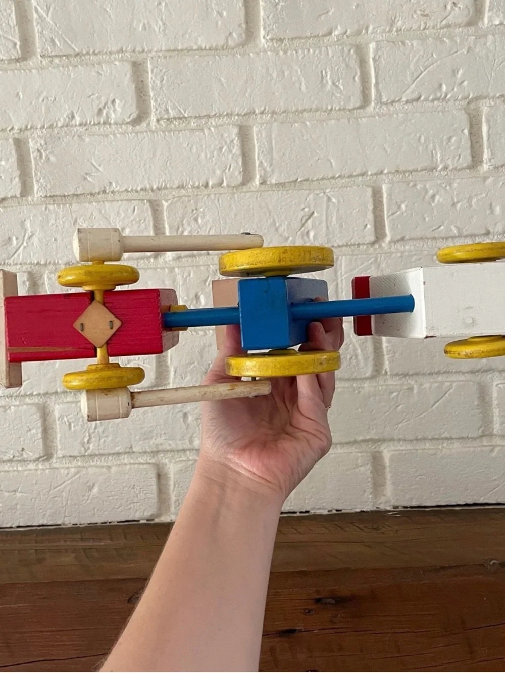 Vintage Wooden Pull Toy Train - Multicolor Childhood Interests Inc.